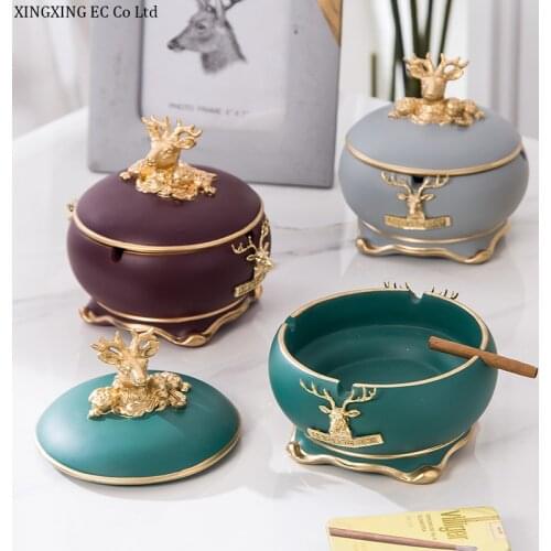 Nordic Ashtray Home Living Room Creative Personality Anti-fly Ash Office Home Accessories Accessories Large Ashtray with Lid
