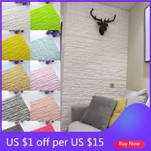 DIY Self Adhesive 3D Wall Stickers Foam Panels Waterproof Covering Wallpaper Home Living Room Decor TV Background Decoration Kid