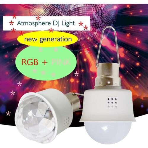 Led New Arrival Atmosphere DJ Light Music Sensor Sound Activated USB RGB+Pink 4 Colors Auto Revolving KTV Party Ball Disco