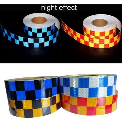 Car Truck Vehicle Traffic Safety Dual Color Grid Reflective Warning Tape Sticker Car Exterior Accessories Sign New Hot Sale 2019
