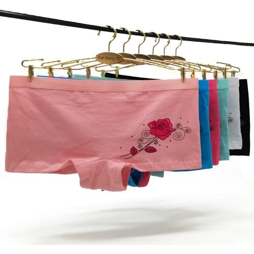 6 Pcs/Set Womens Briefs Comfortable Ladies Panties Underwear Floral Pattern Culotte Lingerie Female Boyshort Fashion Intimates