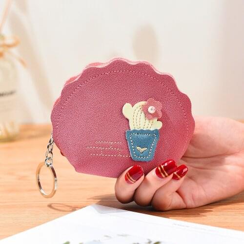 Womens Coin Purse Short Girls Cute Applique Mini Coin Bag Small Wallet Keychain Small Bag Coin Wallets Porte Monnaie Femme