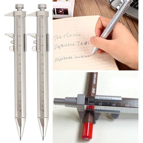 1PC Multifunction 0.5mm Gel Ink Pen Plastic Vernier Caliper Roller Ball Pen Scale Ruler Ball-Point Pen School Office Stationery