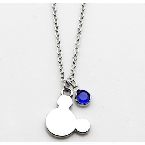 10PCS Fashion Alloy Panda Head Charm Inspirational Wish Necklace Jewelry Bule Crystal Pendant Necklace