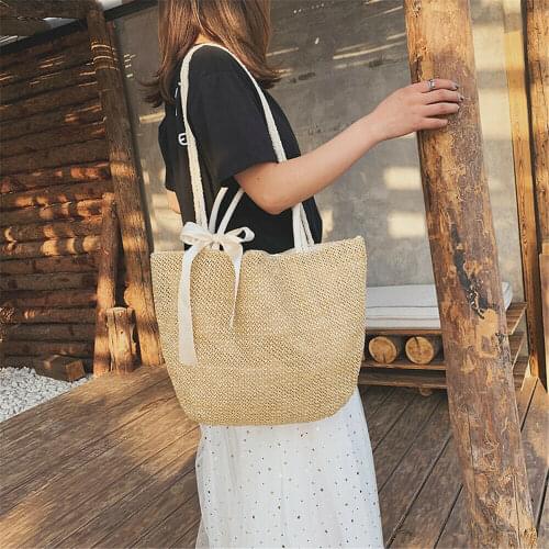 2019 Fashion Women Summer Straw Retro Bag Handwoven Rattan Handbag Knitted Beach Crossbody Bag Tote