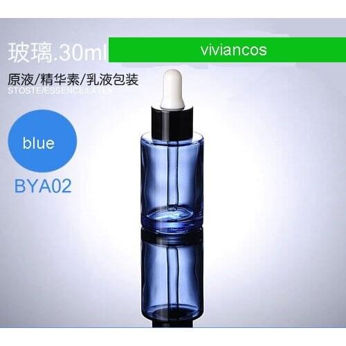 300pcs/lot 30ml Blue Glass Dropper Bottle Refillable Tea Tree Oil Essential Aromatherapy Perfume Container Liquid Pipette Bottle