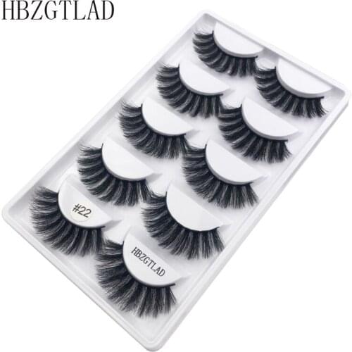 5 pairs false eyelashes 3D mink lashes natural makeup eyelash extension long cross volume soft fake eye lashes winged faux cils