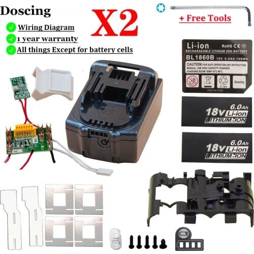 Doscing Li-ion Battery Case Box Charging Protection Circuit Board For MAKITA 18V BL1830 3.0Ah 6.0Ah LED Battery Indicator