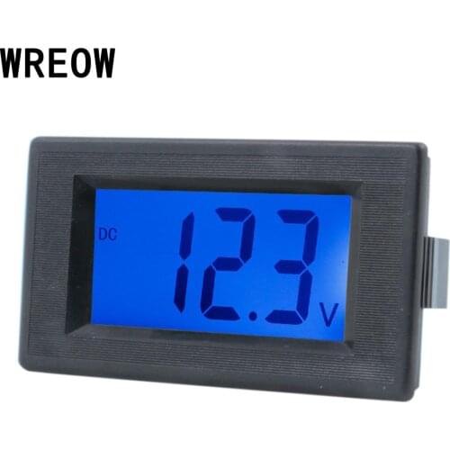 1PCS DC4-30V LED Panel Meter Digital Voltmeter Volt Meter Tester Blue Household LCD Display Two Wires Electrical Voltage Tester