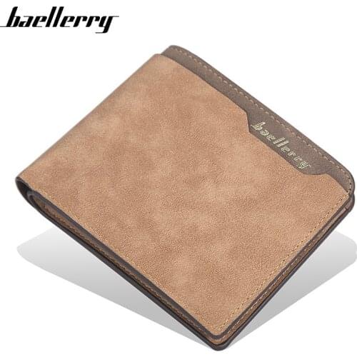 Baellerry Men Wallet Fashion Short Purse Vintage Card Holder Coin Pocket Money Purses Bag ID Blocking Mini Slim Wallets for men