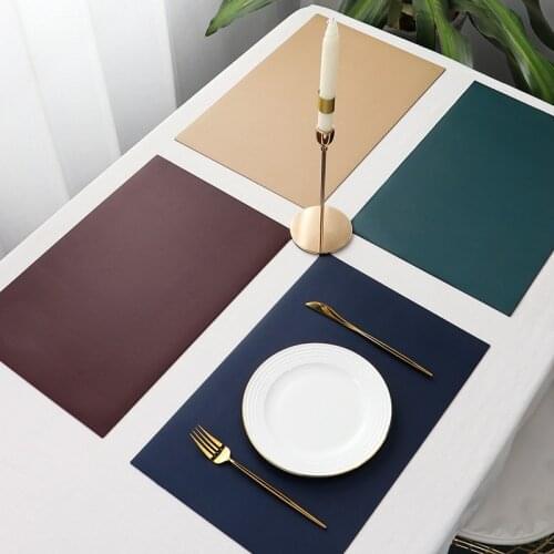 Nordic Leather Table Mats Waterproof Oil-proof Placemats Heat Insulation Table Pad Home Decor Placemat Non-slip Dinner Plate Mat