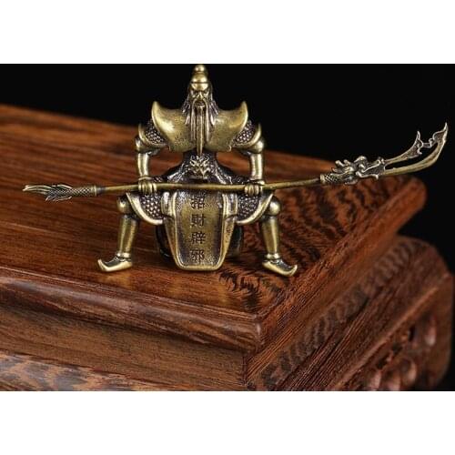 Brass Guan Yu Guan Wu, God of Wealth, Fengshui, Zheng Zhai, Tea Pet, Fun
