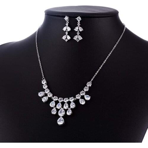 Fashion Classic Wedding Jewelry Sets High Quality AAA Cubic Zirconia Sparkling Costume Jewelry For Women 2021