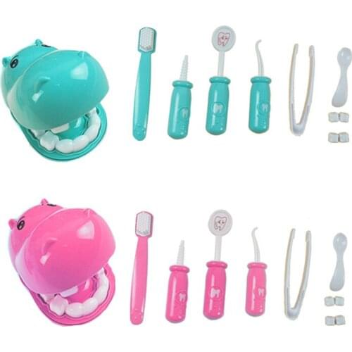 9Pcs Dentist Check Teeth Model Set Medical Kit Educational Role Play Simulation Learing Toys Kids Pretend Play Toy