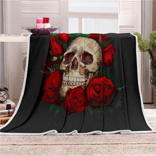 New Super Soft Nap Blanket Warm Coral Fleece Blanket Winter Bedspread Blanket Cozy Skull Mat Line Art Floral Modern Plush Throw