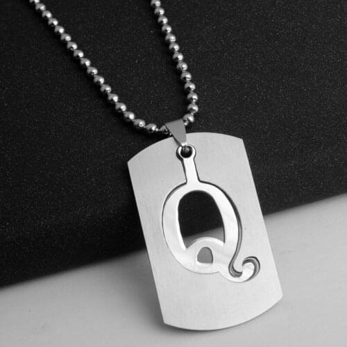 Gift stainless steel English alphabet Q sign necklace English initial name symbol detachable letter double layer text jewelry