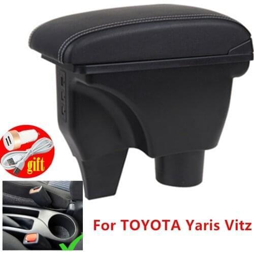 For TOYOTA Yaris armrest For TOYOTA Yaris Vitz Car armrest box car accessories central storage box Retrofit parts with USB
