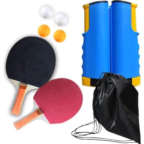 Table Tennis Blade Racket Ping Pong Rubber Paddle Portable Sport Table Tennis Set 1.7M Retractable Net For Workout Trainning