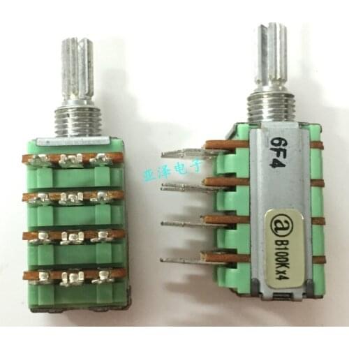 RD124F-10 precision potentiometer quadruple B100K*4 thin shaft length 15MM