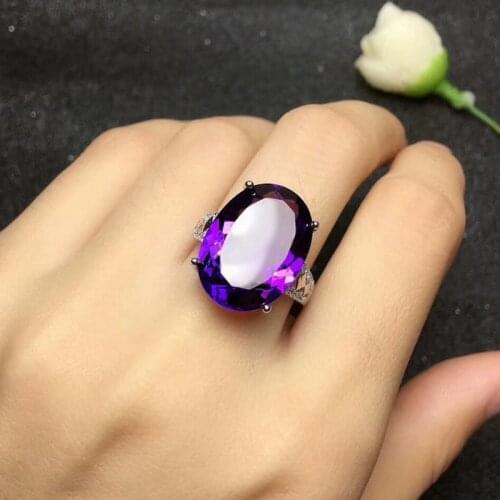 Luxury 5ct Amethyst Promise ring 925 Sterling silver Engagement Wedding Band Rings for women Bridal Birthday Jewelry Gift