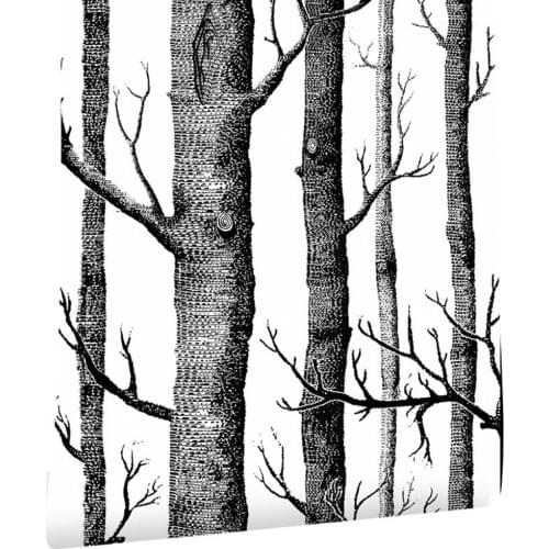 Birch Tree Peel and Stick Wallpaper Self Adhesive Wall Covering Wood Stick Wallpaper for Study Background Wall Home Decortion