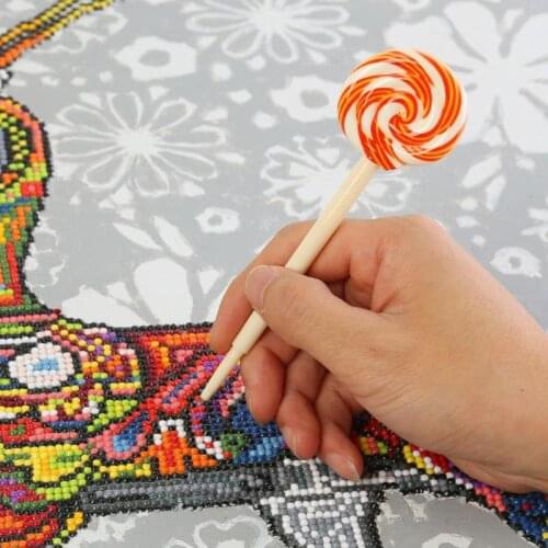 Lovely Point Drill Pen Lollipop Shape DIY Diamond Painting Auxiliary Plastic Copper Embroidery Needle Arts Craft Tools