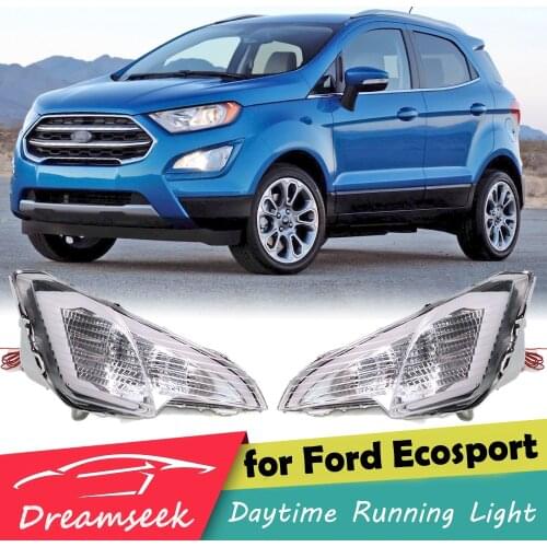 LED DRL Day Light for Ford EcoSport 2018 2019 Daytime Running Light Driving Fog Lamp Assembly with Turn Signal