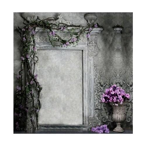 TR 8x8ft Flowers Vines Stone Wall Custom Retro Photography Backdrop Studio Wedding Background Vinyl for Baby Children Photo Prop