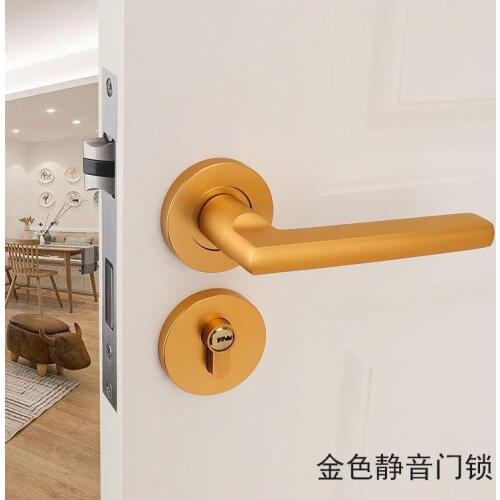 High Quality Modern Gold Interior Door Handle Door Lock Door Hardware Handles for Interior Door