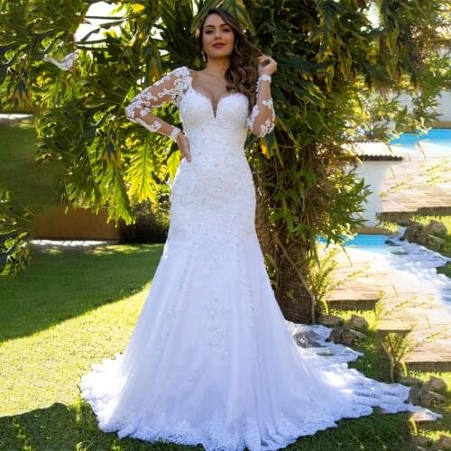 Sweetheart A-line Dropped Waist Lace Wedding Dress with Crystals Long Sleeeves Bridal Dress vestido de novia con mangas