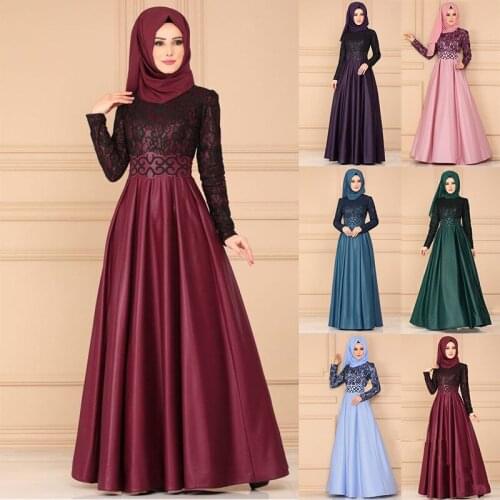 Woman abaya muslim dress Lace Retro turkish caftan moroccan kaftan hijab evening dress islamic clothes plus size 5XL