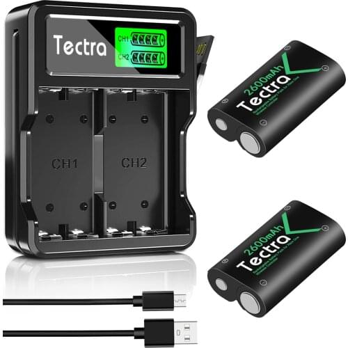 2PCS Controller Battery for Xbox One / Xbox One S/Xbox One X/Xbox Series X/S/ Elite Wireless Controller Gamepads and USB Charger