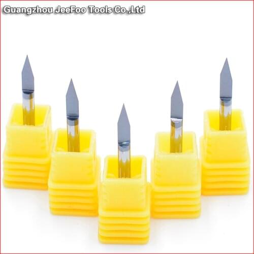 3.175/4/6mm PCB 3D Engraving Bit TiAin Coated V Shape Carving Bit 1/8'' Shank Flat Bottom End Mill Carbide Milling Cutter