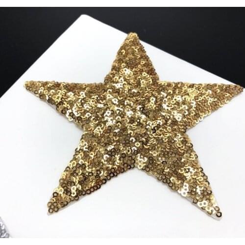 5pcs Sequins Embroidered Gold/Silver Star Patch For T-shirt Sweater Sew On Garment Accessories Applique Diy Decoration patches
