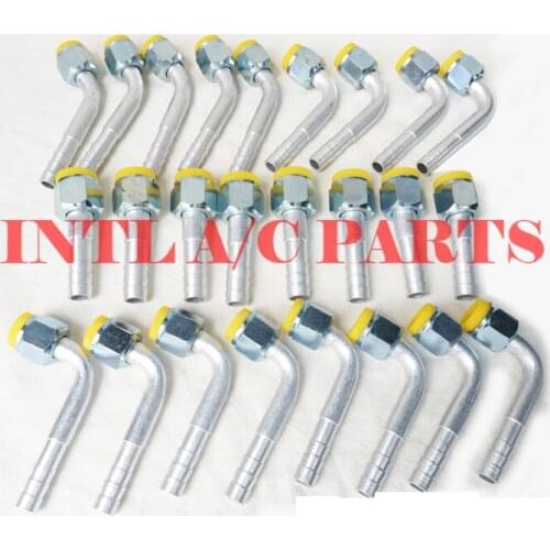 #6 - 90 degree Female R12 O-ring Barb Fitting Aluminum INTL-HF2006