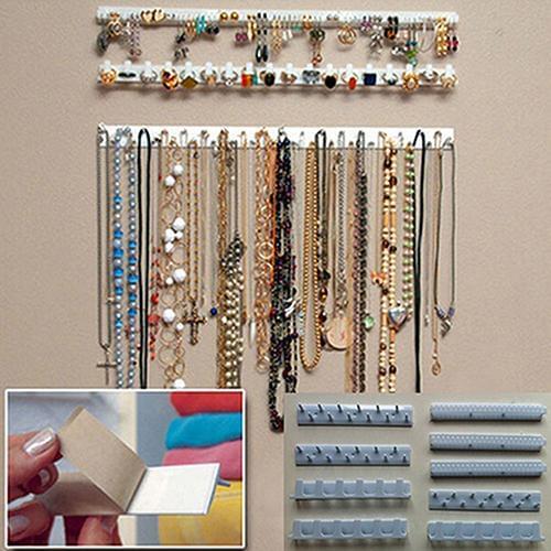 2020 vintage 9 Pcs Adhesive Jewelry Hooks Wall Mount Storage Holder Organizer Display Stand New