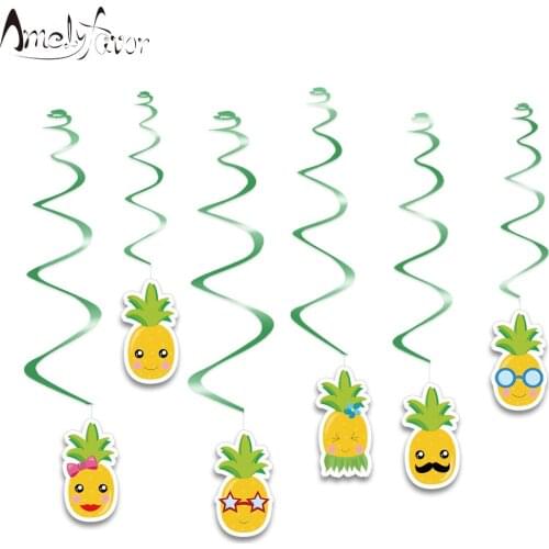 Pineapple Fruit Theme Ceiling Hanging Swirl Decoration Fruits Decor Baby Shower Kids Birthday Event Party Decorations Supplies