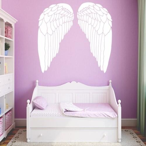 Free Shipping Angel Wings Vinyl Decals Wall Stickers For Baby Kids Rooms Decor Home Decor Wall Art Decal