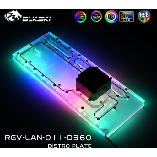 Bykski RGV-LAN-O11-D360,Distro Plate For LIANLI O11 Case, DIY PC Water Cooling Waterway Board Reservoir Loop Kit