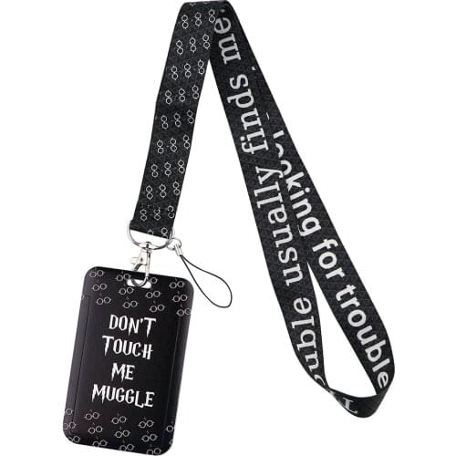 ER1118 Don't Touch Me Muggle Wizard Student Lanyard Card Holder Child Hanging Neck Phone Lanyard Badge Subway Access Card Holder