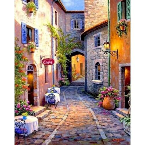 GATYZTORY 50×70cm Street 5D DIY Diamond Painting Scenery Cross Stitch Rhinestone Kits Mosaic Art Handmade Gift Home Decor