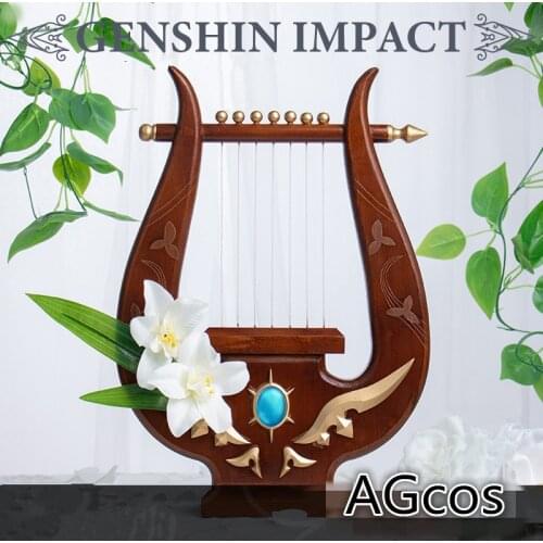 Genshin Impact Barbatos Venti Cosplay Accessories Prop Piano Harp