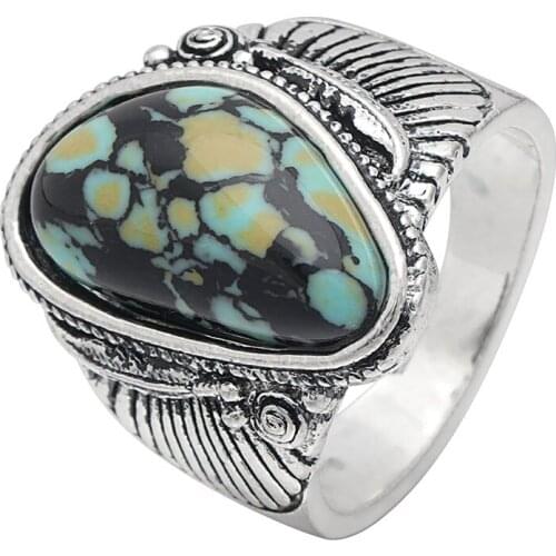 Hainon 2018 New Design Fire Opal Finger Rings For Women Fashion Jewelry Silver Plated Ring Set Wedding Anniversary Rings