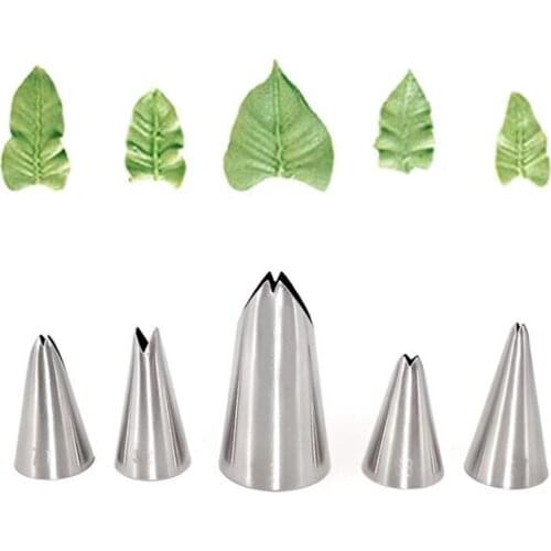 Leaves Nozzles Decorating Tip Set Leaves Cream Metal Stainless Steel Icing Piping Nozzles Cake Decorating Cupcake Pastry Tools