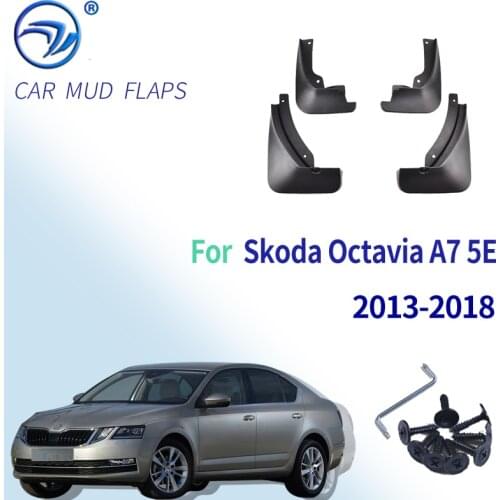 Set Molded Car Mud Flaps For Skoda Octavia A7 5E 2013-2018 Mudflaps Splash Guards Mud Flap Mudguards Fender Front Rear Styling