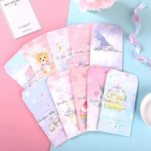 50pcs Envelope Wholesale 11*20cm Kawaii Diary Sakura Stationery Greeting Card Letter Member Mailing Blessing Envelope