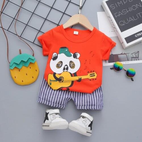 Summer Children Clothing Cartoon New Kids Cotton Cute Sets Baby Boy Outfit Costumes Set Baby Boy Clothes
