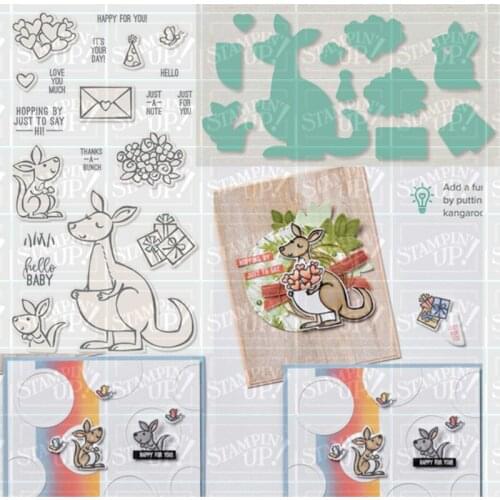 Kangaroo Metal Cutting Dies and Stamps Decoration Letters for Scrapbooking Craft Stencil DIY Album Template Decor Model