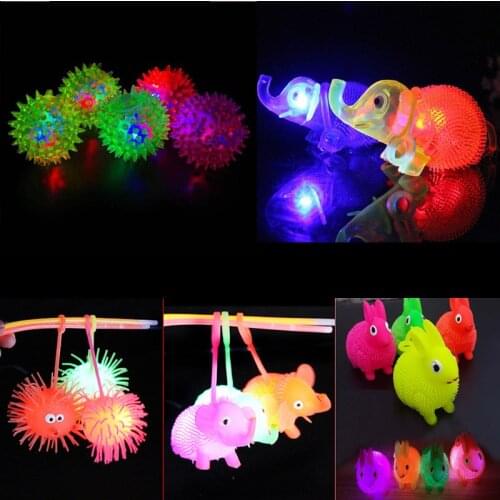 Hedgehog Ball With Flashing Light Throw Squeeze Spiky Massage Funny Toy Children Kids Toy Gifts Light Up Toys Party Favors