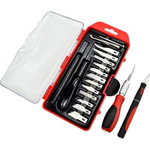 Craft Knifes Set 16PCS Knifes for Art Hobby Scrapbooking Sculpture Includes Stencil Fine-Point Scoring Chiseling Blading